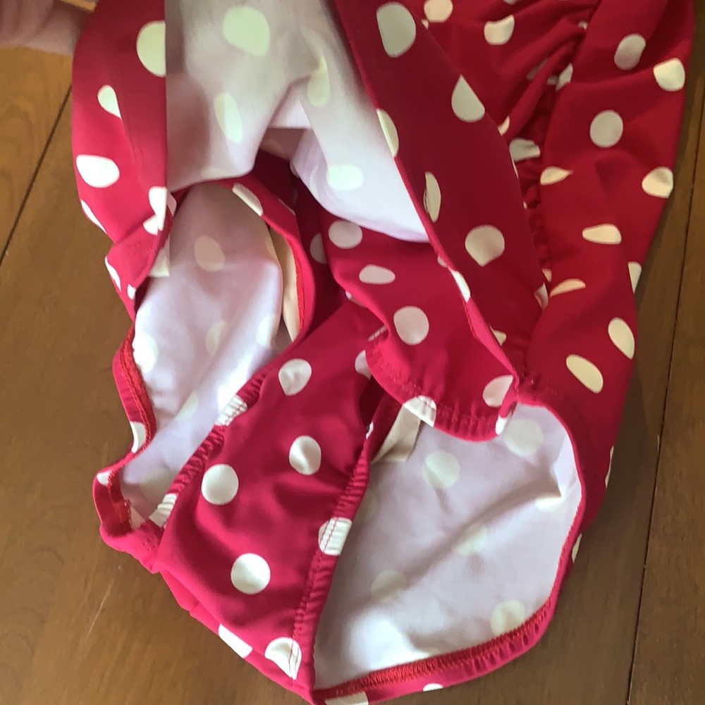 ESTHER WILLIAMS POLKA DOT RED WHITE ONE PIECE - Picture 5 of 7